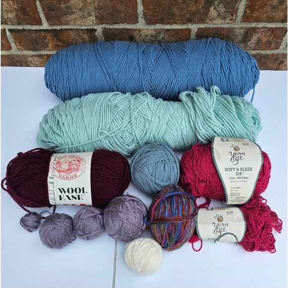 Mixed YARN Lot Crochet Knit GIFT Homemade DIY Homespun Soft CRAFT Bundle - Picture 1 of 6
